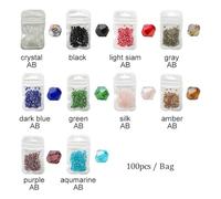 CSFFA Vente en Gros, 1000 pièces, Grand Sac de Perles colorées en Cristal bicône de 4 mm, Perles d'espacement en Vrac, Accessoires for la Fabrication de Bijoux et de Bracelets(Set1_4mm 1000pcs)