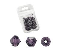 CSFFA Vente en Gros, 1000 pièces, Grand Sac de Perles colorées en Cristal bicône de 4 mm, Perles d'espacement en Vrac, Accessoires for la Fabrication de Bijoux et de Bracelets(Voilet_4mm 1000pcs)