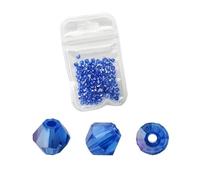 CSFFA Vente en Gros, 1000 pièces, Grand Sac de Perles colorées en Cristal bicône de 4 mm, Perles d'espacement en Vrac, Accessoires for la Fabrication de Bijoux et de Bracelets(Blue AB_4mm 1000pcs)