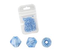 CSFFA Vente en gros, 1000 pièces, grand sac de perles colorées en cristal bicône de 4 mm, perles d'espacement en vrac, accessoires for la fabrication de bijoux et de bracelets(Light blue ab_4mm 1000pc