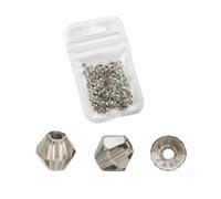 CSFFA Vente en gros, 1000 pièces, grand sac de perles colorées en cristal bicône de 4 mm, perles d'espacement en vrac, accessoires for la fabrication de bijoux et de bracelets(Transparent gray_4mm 100