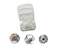 CSFFA Vente en Gros, 1000 pièces, Grand Sac de Perles colorées en Cristal bicône de 4 mm, Perles d'espacement en Vrac, Accessoires for la Fabrication de Bijoux et de Bracelets(Clear AB_4mm 1000pcs)