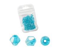 CSFFA Vente en gros, 1000 pièces, grand sac de perles colorées en cristal bicône de 4 mm, perles d'espacement en vrac, accessoires for la fabrication de bijoux et de bracelets(Aquamarine ab_4mm 1000pc