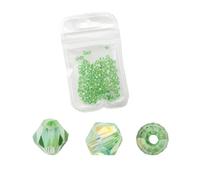 CSFFA Vente en gros, 1000 pièces, grand sac de perles colorées en cristal bicône de 4 mm, perles d'espacement en vrac, accessoires for la fabrication de bijoux et de bracelets(Light green ab_4mm 1000p