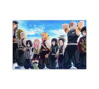 CSFWRUKL Demon Slayer Poster photo de groupe de film animé Peinture décorative sur toile Art mural pour salon, chambre à coucher, art mural, impression d'image moderne, décoration de salle familiale,