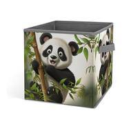CSGJMYGS Bacs de rangement pliables avec deux poignées - Panier de rangement en tissu - Cubes pliables - Paniers de rangement pour panda, escalade, arbre - Boîtes de rangement pour organiser les