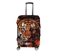 CSGJMYGS Housse de bagage de voyage élastique lavable housse de bagage tendance résistant aux rayures housse de bagage Tiger in Fire Valise Protecteur pour bagages de 45,7 à 81,3 cm, Style-4, XL