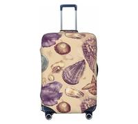 CSGJMYGS Housse de bagage de voyage élastique lavable housse de bagage tendance résistant aux rayures couverture de bagages représentation coquille mer protecteur valise protecteur pour bagages de