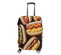 CSGJMYGS Housse de bagage de voyage élastique lavable housse de bagage tendance résistant aux rayures housses de bagages deux grenouilles protection pour bagages de 45,7 à 81,3 cm, Hot Dogs, M