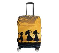CSGJMYGS Housse de bagage de voyage élastique lavable housse de bagage tendance résistant aux rayures housse de bagage rose papillon protection pour bagages de 45,7 à 81,3 cm, Cinq silhouettes de