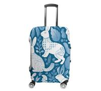 CSGJMYGS Housse de bagage de voyage élastique lavable housse de bagage tendance résistante aux rayures couverture de bagage silhouette de lapin protecteur pour bagages de 45,7 à 81,3 cm, Style-6, L