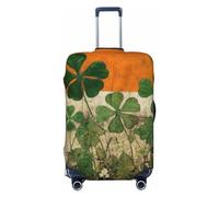 CSGJMYGS Housse de bagage de voyage élastique lavable housse de bagage tendance résistante aux rayures trèfle sur fond drapeau protection valise housse protection pour bagages de 45,7 à 81,3 cm, Noir