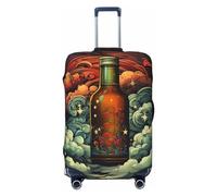 CSGJMYGS Housse de bagage de voyage élastique lavable housse de valise housse tendance résistant aux rayures housses de bagages bières protecteur pour bagages de 45,7 à 81,3 cm, Noir , L