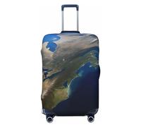 CSGJMYGS Housse de bagage View from Space America on The Day - Lavable, tendance, extensible, anti-rayures, convient aux bagages de 45,7 à 81,3 cm, taille S, Noir , S