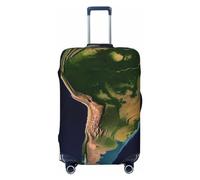 CSGJMYGS Housses de bagage lavables avec image satellite de l'Amérique du Sud, tendance, extensible, anti-rayures, convient aux bagages de 45,7 à 81,3 cm, taille S, noir, S, Noir , S
