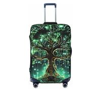 CSGJMYGS Magical Green Tree Housses de bagage lavables pour valise, tendance, extensible, anti-rayures, convient aux bagages de 45,7 à 81,3 cm, taille S, noir, S, Noir , S
