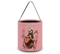 CSGJMYGS Seau à friandises ou à friandises d'Halloween avec notes de musique - Seau à bonbons réutilisable pour Halloween - Sac fourre-tout pour enfants - Fournitures de fête - Seau à friandises -