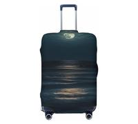 CSGJMYGS The sea under the full moon - Housses de bagage lavables pour valise, tendance, extensible, anti-rayures, convient aux bagages de 45,7 à 81,3 cm, noir, M, Noir , M