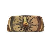CSGJMYGS Trousse à crayons en cuir avec motif loi de la boussole - Grande capacité - Organiseur de crayons avec fermeture éclair - Portable - Trousse de maquillage de voyage - Organisateur de