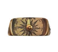 CSGJMYGS Trousse à crayons en cuir avec motif loi de la boussole - Grande capacité - Organiseur de crayons avec fermeture éclair - Portable - Trousse de maquillage de voyage - Organisateur de