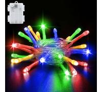 cshare Guirlande lumineuse d'extérieur à batterie 3 m 30 LED IP65 étanche avec minuterie 6 h Décoration pour Noël, jardin, chambre extérieure/intérieure (multicolore)