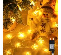 cshare Guirlande lumineuse étoiles extérieur, 15 m 100 LED Étoile à cinq branches avec prise 8 modes Minuteur IP65 Étanche Guirlande lumineuse pour Noël Jardin Décorations intérieures et extérieures