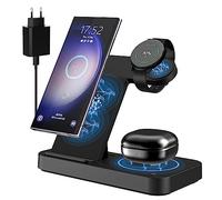 cshare Station de charge inductive pour Samsung 3 en 1 chargeur sans fil compatible avec Galaxy Watch 5/5 Pro/4, pour Samsung Galaxy S23/S23 Ultra/S23+/S22/S21/S20/Note20, Galaxy Buds Pro.
