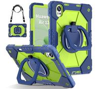 CSHNB Compatible with Huawei Matepad 12X 12inch (2025) Case Built-in Pencil Holder Rugged Shockproof Cover,Protective Case W 360 Swivel Kickstand+Hand Strap+Shoulder Strap(Yellow Green 2)