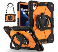 CSHNB Compatible with Huawei Matepad 12X 12inch (2025) Case Built-in Pencil Holder Rugged Shockproof Cover,Protective Case W 360 Swivel Kickstand+Hand Strap+Shoulder Strap(Orange)