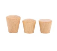 CSHWXY Armoires en bois 6 pièces boutons de garde-robe poignées coniques poignées de tiroir de porte monotrou poignées de cuisine rondes boutons de meubles matériel, hêtre, bois, 24x28 mm