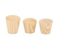 CSHWXY Armoires en bois 6 pièces boutons de garde-robe poignées coniques tiroir de porte poignées de cuisine rondes à trou unique boutons de meubles matériel, frêne, bois, 22x22mm