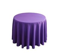 CSHWXY Décoration de Mariage, Nappe Ronde en Polyester, Couleur Unie, pour hôtel, événements, Salle de réunion, dîner, fête d'anniversaire, Vacances, Violet, 240 cm