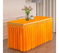 CSHWXY Nappe en Velours doré, rectangulaire, à Franges, pour conférence, Exposition, 245 x 75 x 75 cm