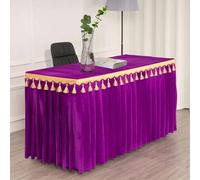 CSHWXY Nappe en Velours doré, rectangulaire, à Franges, pour conférence, Exposition, Violet, 245 x 75 x 75 cm
