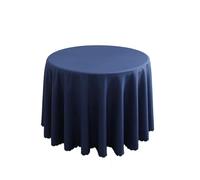 CSHWXY Nappe Ronde en Polyester pour décoration de Mariage, Couleur Unie, pour hôtel, événements, Salle de réunion, dîner, fête d'anniversaire, Vacances, Bleu Marine, 260 cm