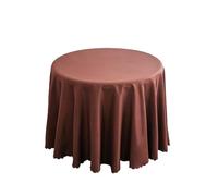 CSHWXY Nappe Ronde en Polyester pour décoration de Mariage, Couleur Unie, pour hôtel, événements, Salle de réunion, dîner, fête d'anniversaire, Vacances, Marron foncé, 260 cm