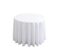 CSHWXY Nappe Ronde en Polyester pour décoration de Mariage, Couleur Unie, pour hôtel, événements, Salle de réunion, dîner, fête d'anniversaire, Vacances, Blanc, 260 cm