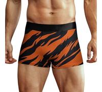 CSIVKEJ Boxer pour homme doux et extensible avec taille élastique, à porter toute la journée, Animaux Tigre Rayure, L