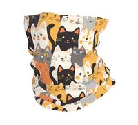 CSIVKEJ Masque facial cache-cou, passe-montagne, écharpe, cyclisme, course à pied, bandana coupe-vent, Chats 4, 25 x 50 cm