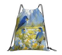 CSIVKEJ Sac à cordon de serrage pour gym, sport, voyage, travail, yoga, unisexe pour adulte, Fleurs d'oiseaux 16, taille unique