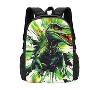 CSIVKEJ Sac à dos léger pour homme et femme pour les trajets quotidiens, les voyages, la randonnée, Dinosaure vert 6, 42 X 32 X 14 cm
