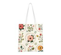 CSIVKEJ Sac fourre-tout en toile pour femme, sac à bandoulière décontracté, réutilisable, sac d'épicerie multifonction, Floral 3, Taille unique