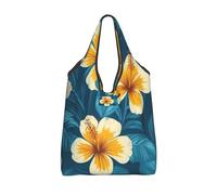 CSIVKEJ Sacs d'épicerie réutilisables avec poignées, légers, se replient dans une petite pochette lavable, Floral 3, Taille unique