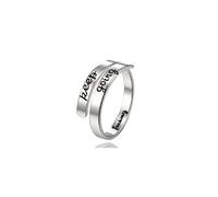 CSIYANJRY99 Bague Faith Over Fear/Just Breathe pour femme en acier inoxydable doré et argenté, Acier inoxydable, Aucune pierre précieuse