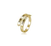 CSIYANJRY99 Bague Faith Over Fear/Just Breathe pour femme en acier inoxydable doré et argenté, Acier inoxydable, Aucune pierre précieuse