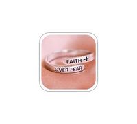 CSIYANJRY99 Bague Faith Over Fear/Just Breathe pour femme en acier inoxydable doré et argenté, Métal, Aucune pierre précieuse