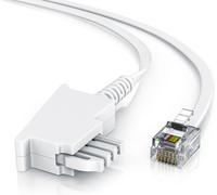 CSL - 3m de câble téléphonique TAE-F mâle sur RJ11 mâle - norme int. 6P4C / 4 pôles occupés - câble plat - TAE-F - blanc