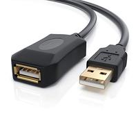CSL - 5m câble de rallonge USB 2.0 avec amplificateur Actif répéteur - câble USB rallonge 5 mètres Extensible - rallonge USB 5m amplifié - rallonge Cable USB Male Femelle - Contacts plaqués Or - Noir