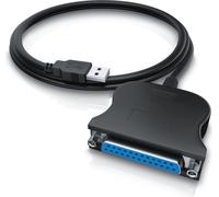 CSL Adaptateur USB vers parallèle LPT 25 broches, câble d'imprimante Câble adaptateur, Plug and Play, noir