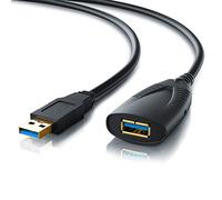 CSL - Câble de rallonge USB 3.0 avec amplificateur actif, rallonge USB 5m amplifiée, contacts plaqués or, noir